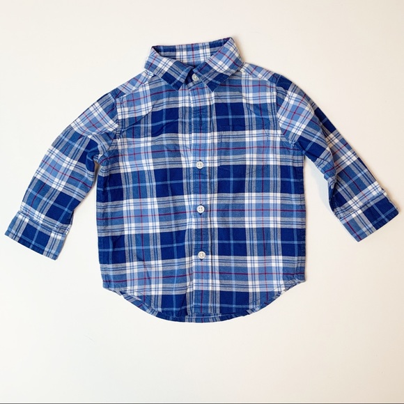 Janie and Jack plaid button down shirt - Picture 1 of 4